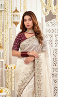 Fendy Satin Dual Shade Saree with Multi Sequence Embroidery Work