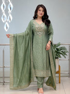 NEW ARRIVALS Special PURE MALAY GLASS TISSUE WITH KANJIVARAM HANDK WORK NACK 3 piece Set collection is Arrived