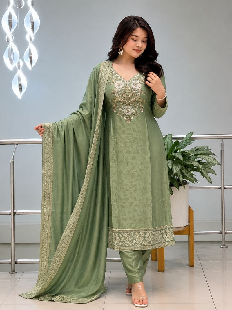 NEW ARRIVALS Special PURE MALAY GLASS TISSUE WITH KANJIVARAM HANDK WORK NACK 3 piece Set collection is Arrived