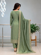 NEW ARRIVALS Special PURE MALAY GLASS TISSUE WITH KANJIVARAM HANDK WORK NACK 3 piece Set collection is Arrived