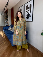 New Arrivals Pure Natural Crape Ajrakh Print Cord Set