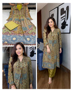 New Arrivals Pure Natural Crape Ajrakh Print Cord Set