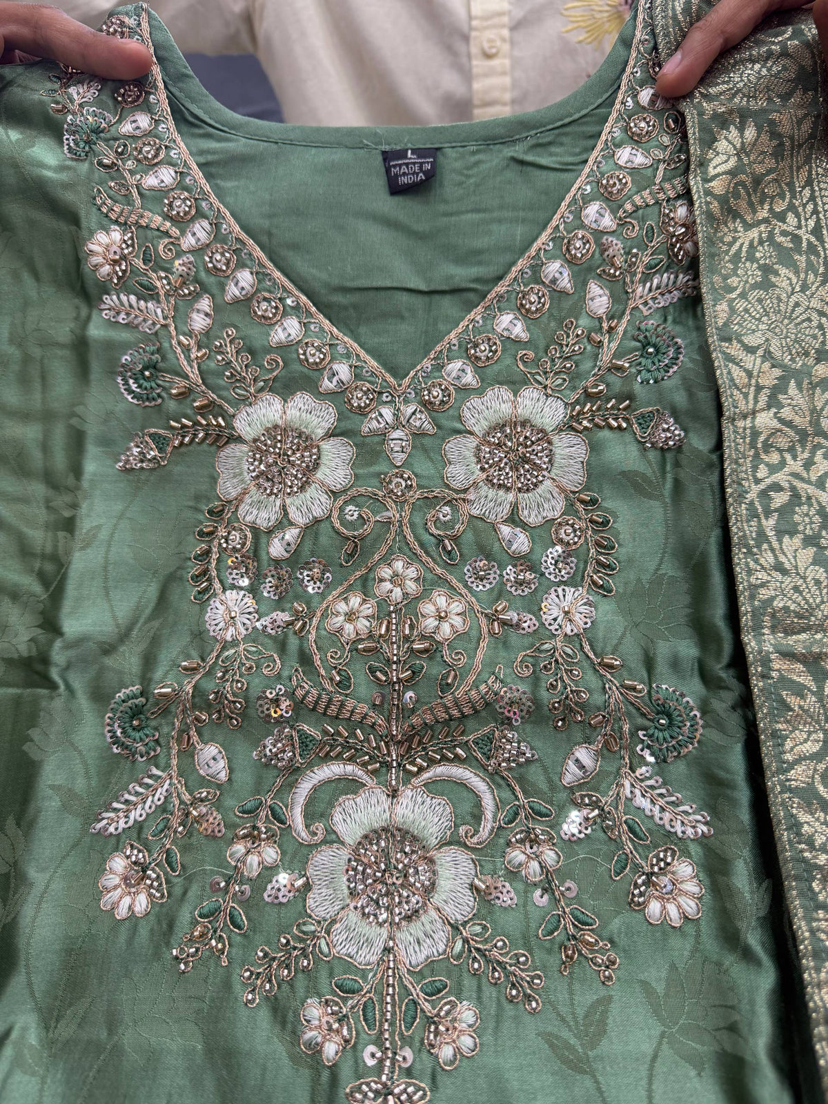 NEW ARRIVALS Special PURE MALAY GLASS TISSUE WITH KANJIVARAM HANDK WORK NACK 3 piece Set collection is Arrived